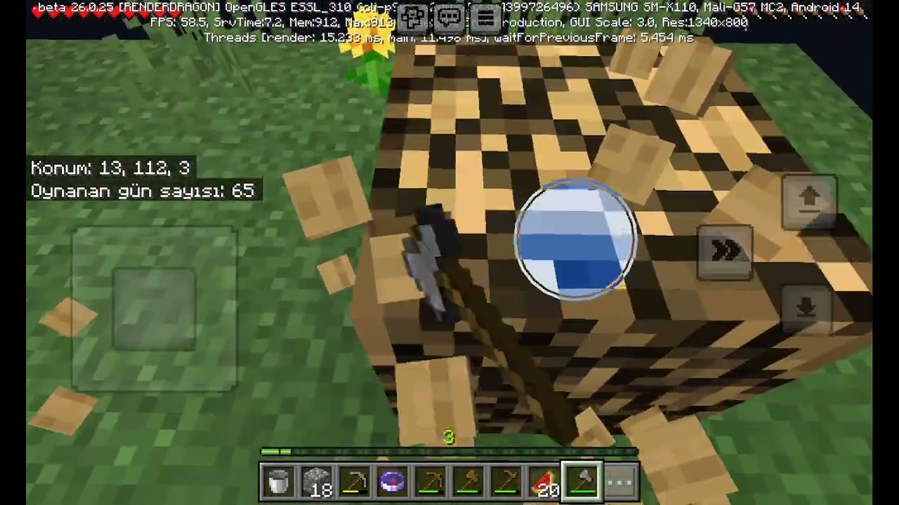 Minecraft ama tek chunk 1.bölüm 