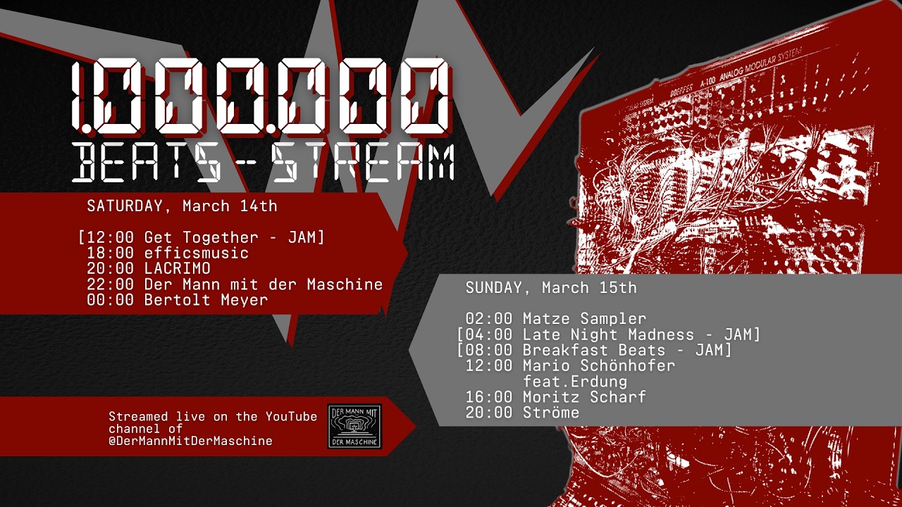 1 Million Beats Stream | 36 hours of modular live sets