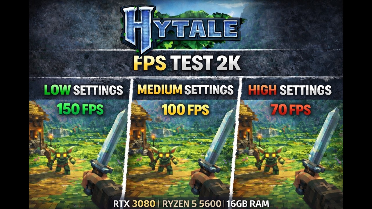 Hytale FPS Test in 2K – Low vs Medium vs High Settings