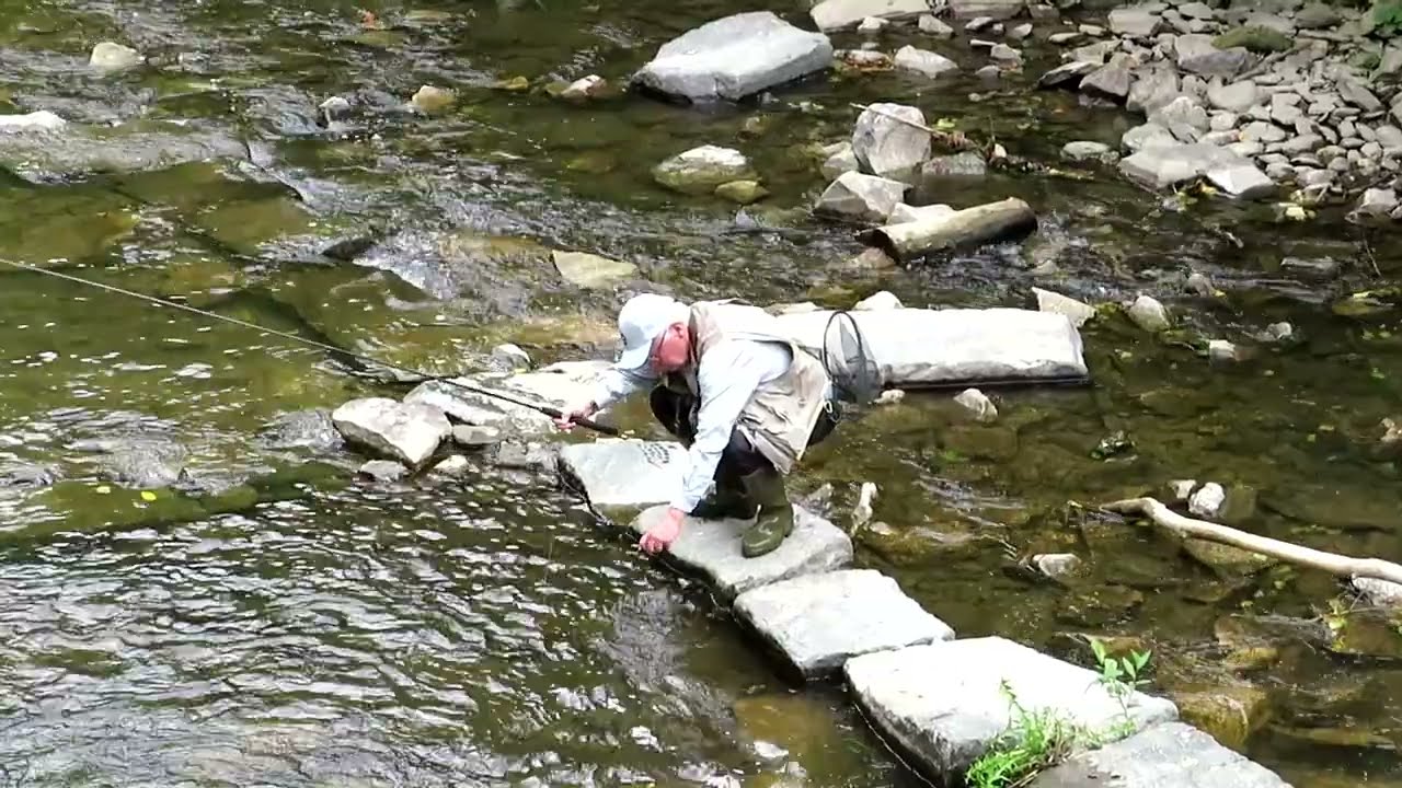 Tenkara Ebs an den Terrassen der Schwarza