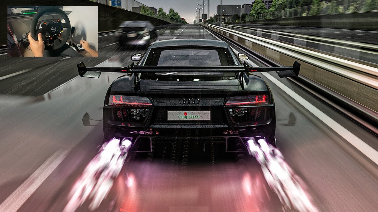 1500HP Audi R8 V10 Twin Turbo - Assetto Corsa | Thrustmaster Wheel Gameplay
