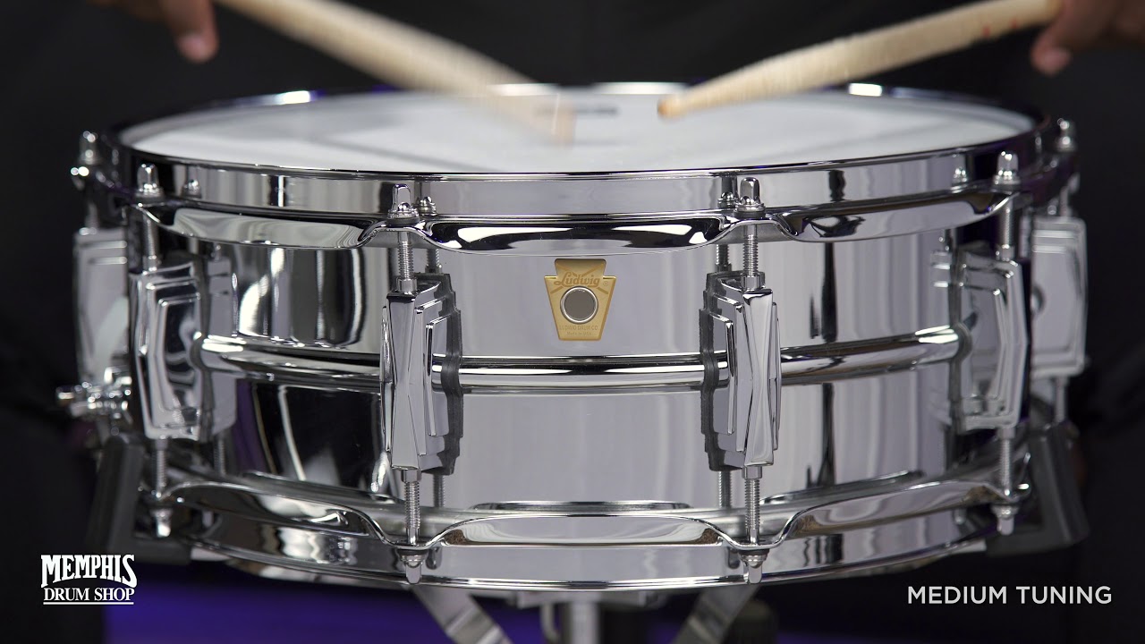 Ludwig 14x5 Chrome Over Brass Snare Drum (LB400B)