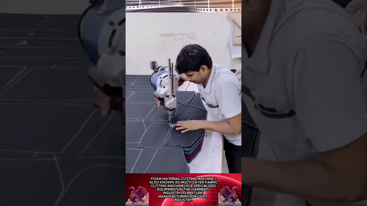 Super fast multi-layer fabric foam cutting machine || Cutting technology