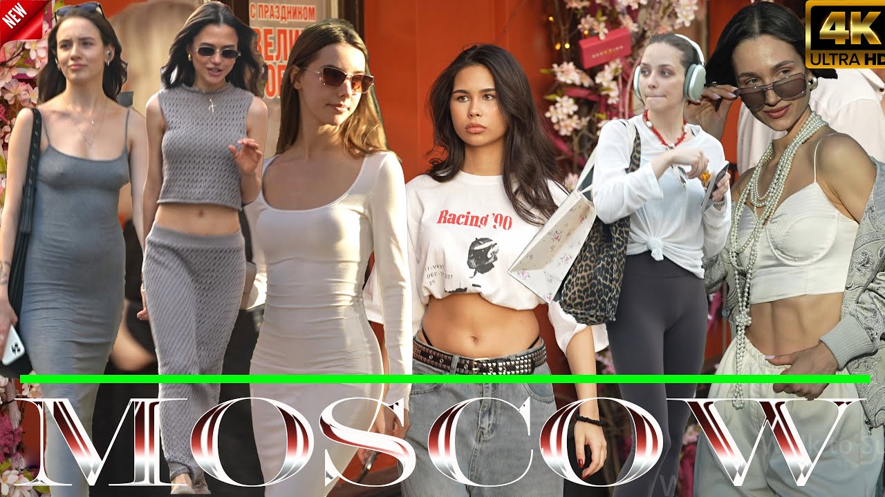 🔥4K Amazing stylish girls and young men in the very center of Moscow 2025