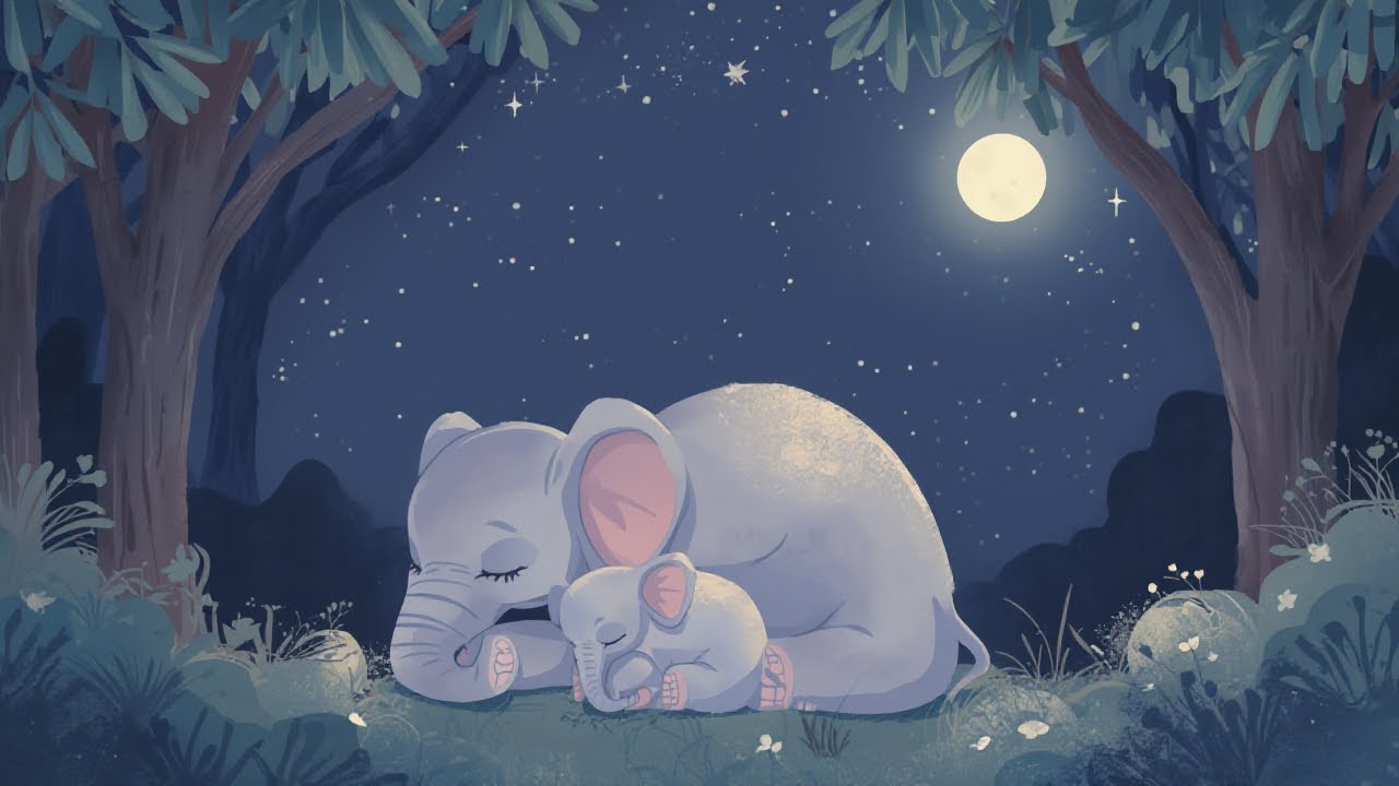 Sleepy Elephant 🐘 Gentle 432Hz Lullaby | Baby Sleep Music | 1 Hour Night Calm