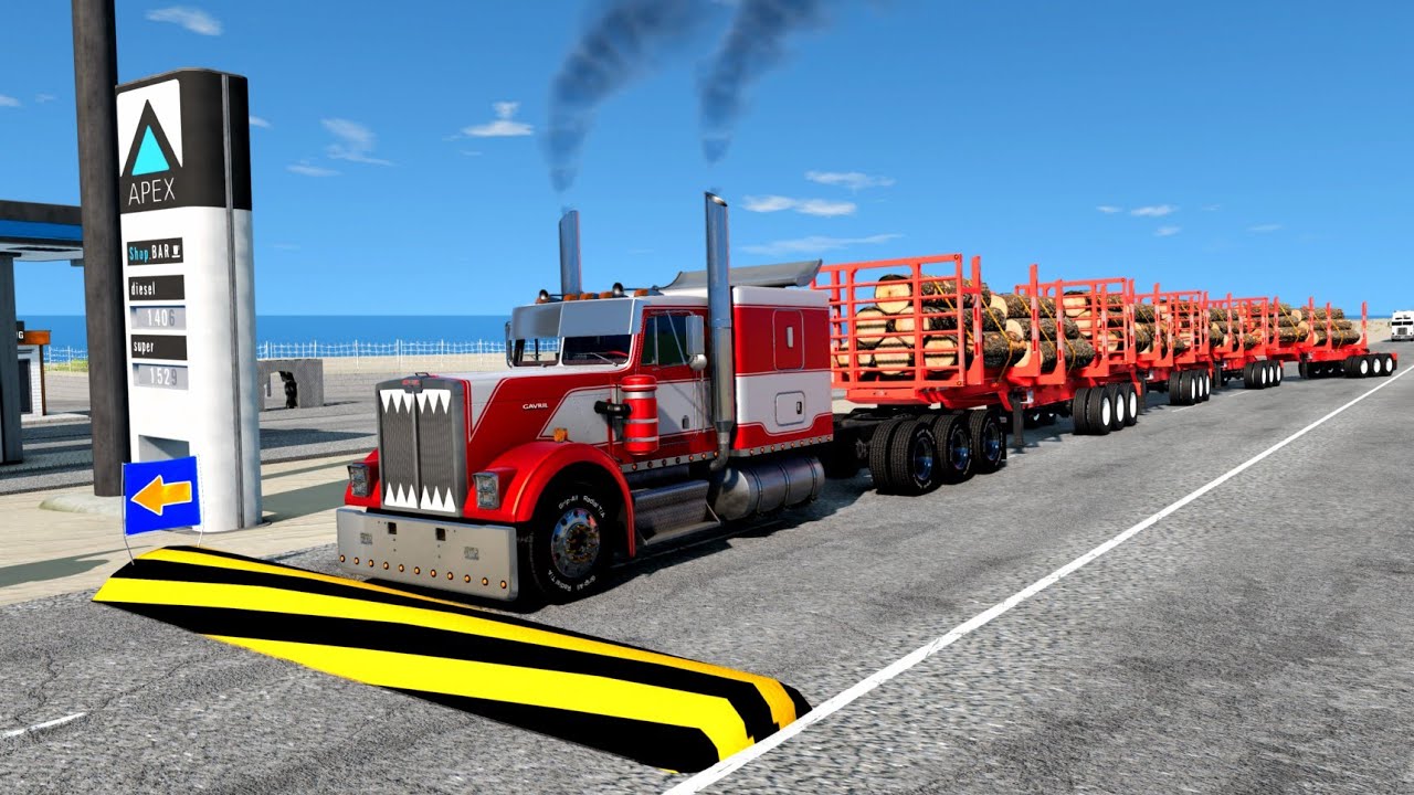 Trucks And Cars vs Speedbumps🛻💥🔥 #29 - Beamng.drive