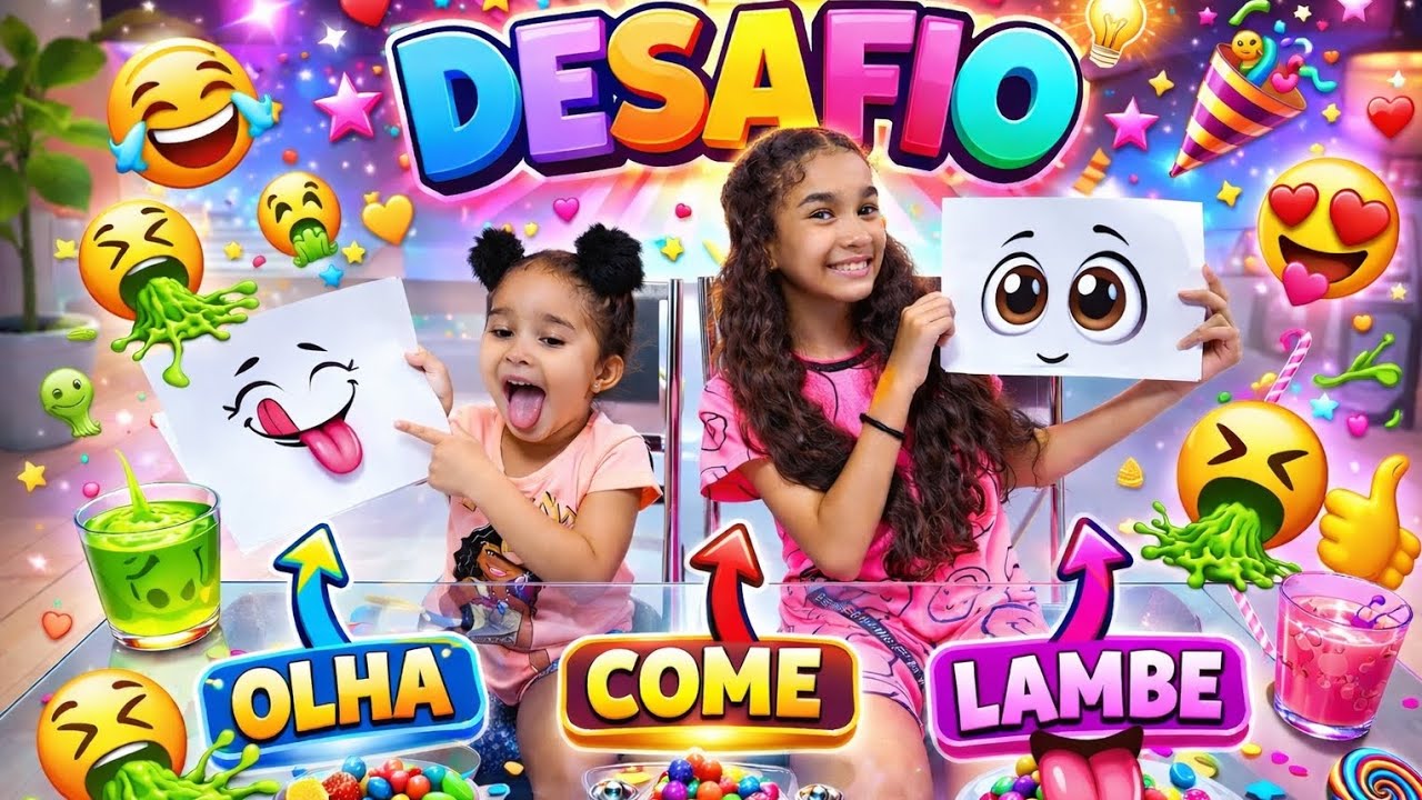 😱DESAFIO COME, OLHA OU LAMBE 😝🤢 QUEM LEVOU A MELHOR?