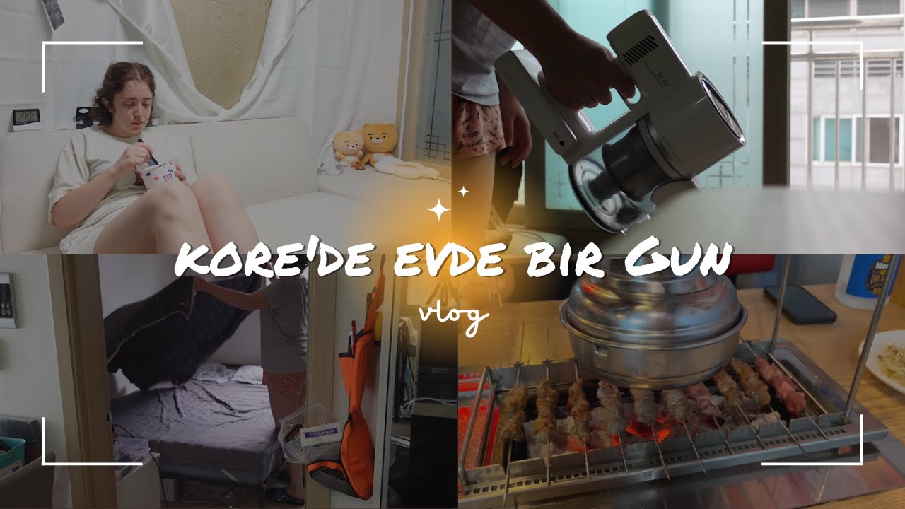 Benimle Evde Bir Gün! Korona Bitmemiş Miydi? Evi Topluyoruz 🧹 Kore Tarzı Kuzu Şiş 🤤| VLOG51