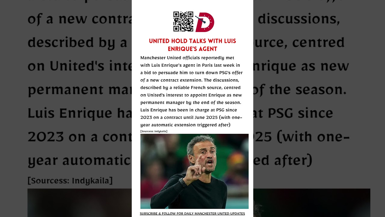 United Hold Talks with Luis Enrique's Agent | #manutd #mufc