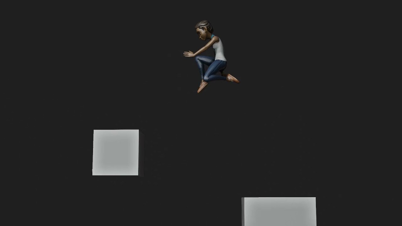 Blender Cube Parkour Animation Test With Rain Rig