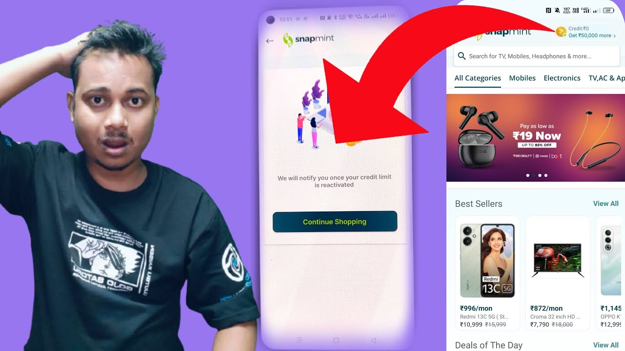 snapmint reactivate credit limit 😳snapmint credit limit reactivate kaise kare