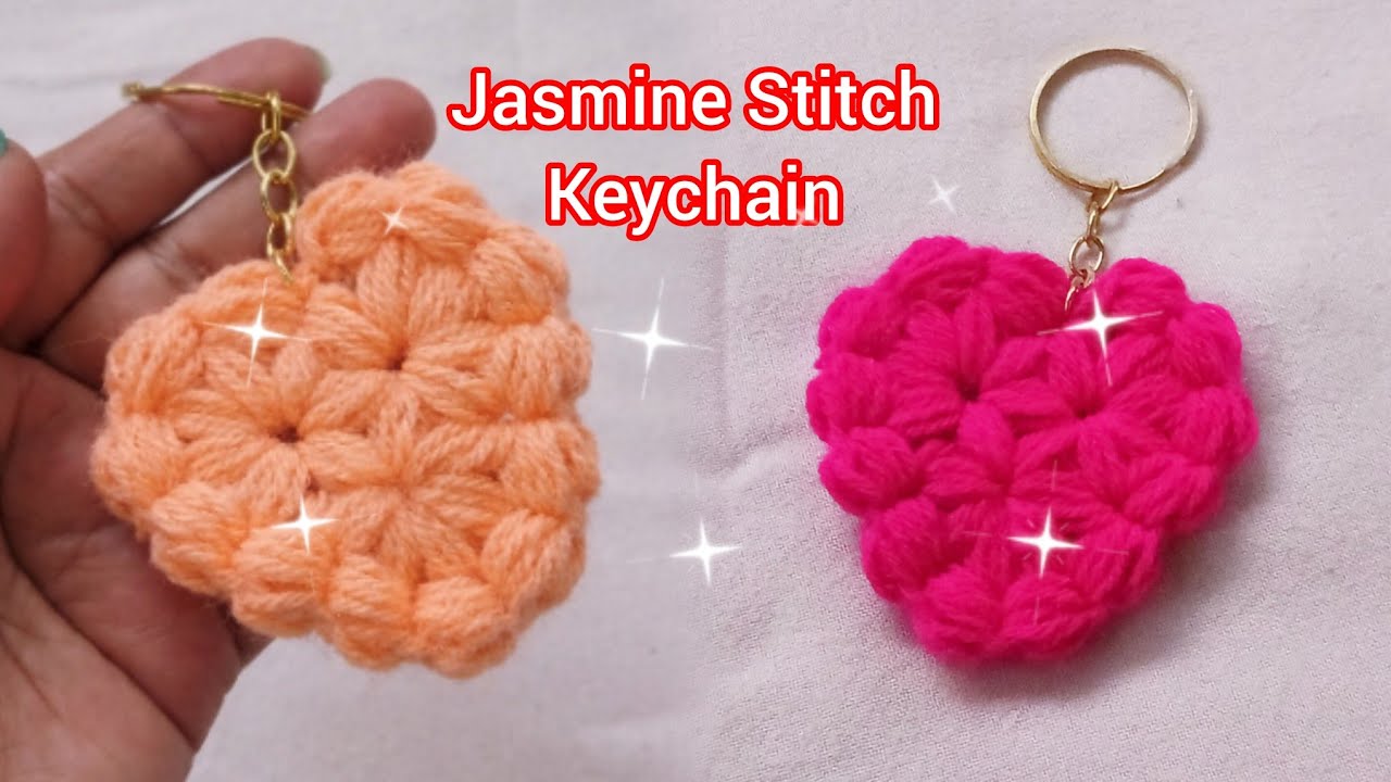 Jasmine Stitch Crochet Keychain |New Soft & Aesthetic Handmade Gift|Trending Crochet Keychain Design