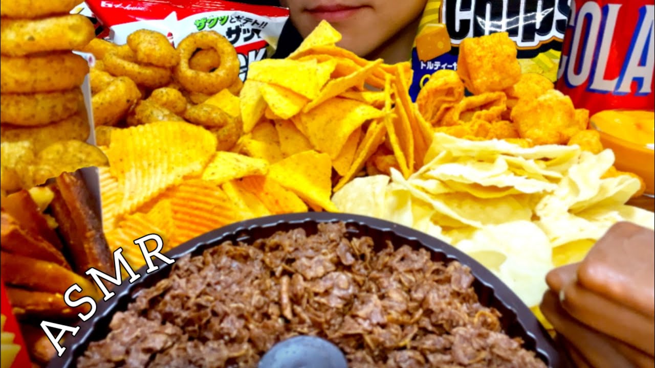 【咀嚼音】スナック菓子とチョコレートでお菓子パーティ！/ASMR/EatingSounds/Mukbang/먹방