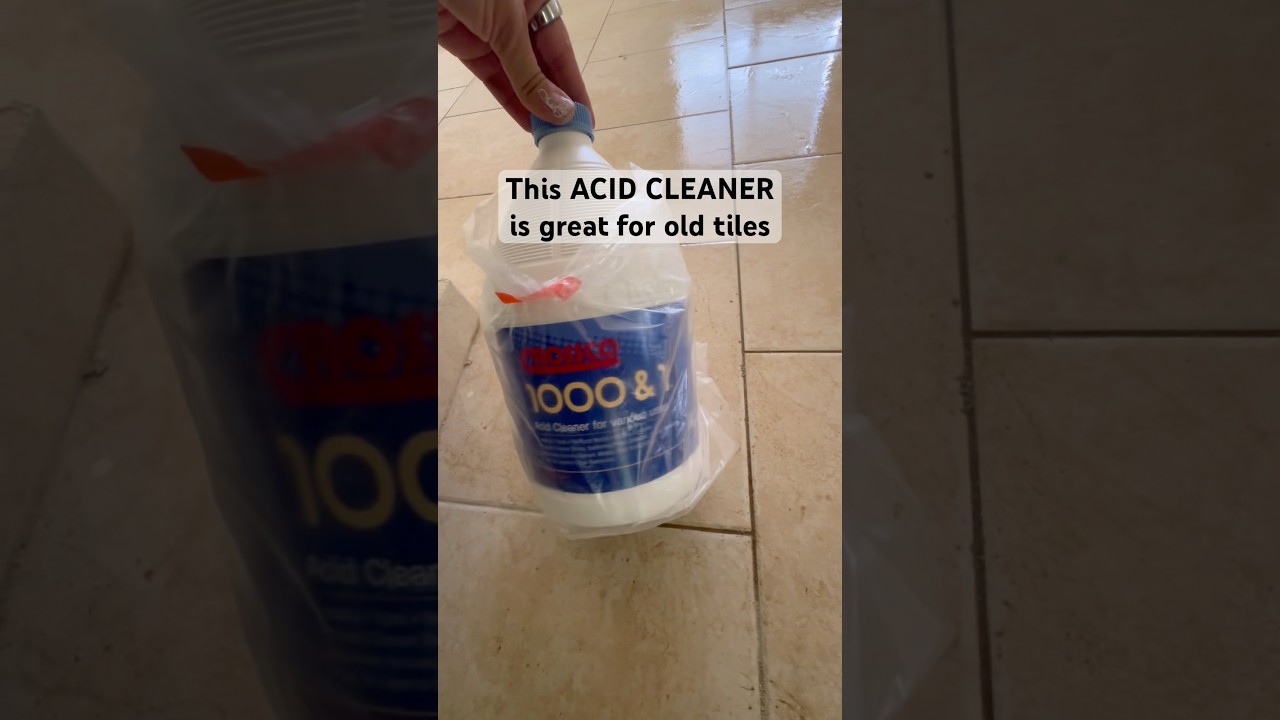 Use THIS acid cleaner to remove stains from old tiles and cement