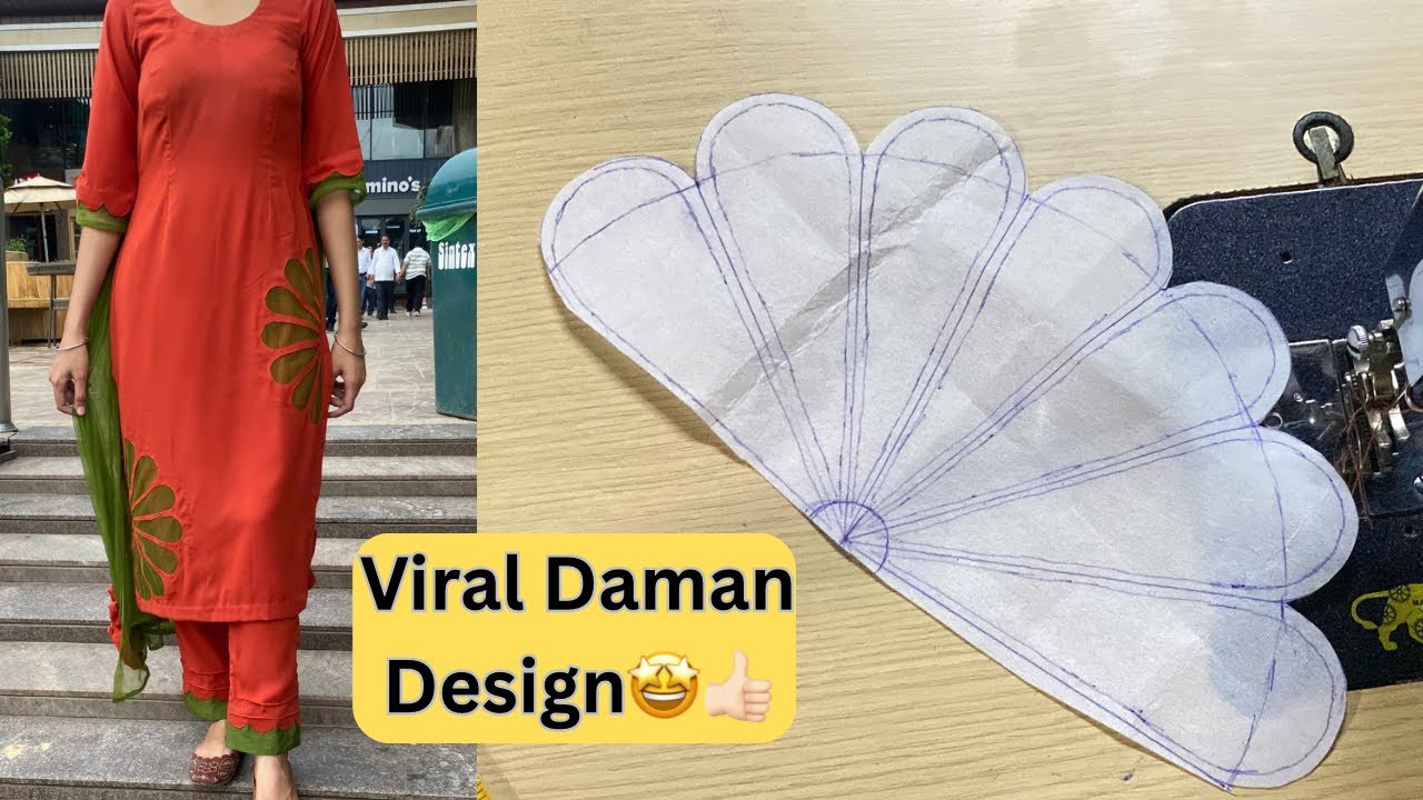 Most Viral Kurti Daman Design Cutting and Stitching🔥🤩 ||  Trending Kurti Ghera Design || Kurti Daman