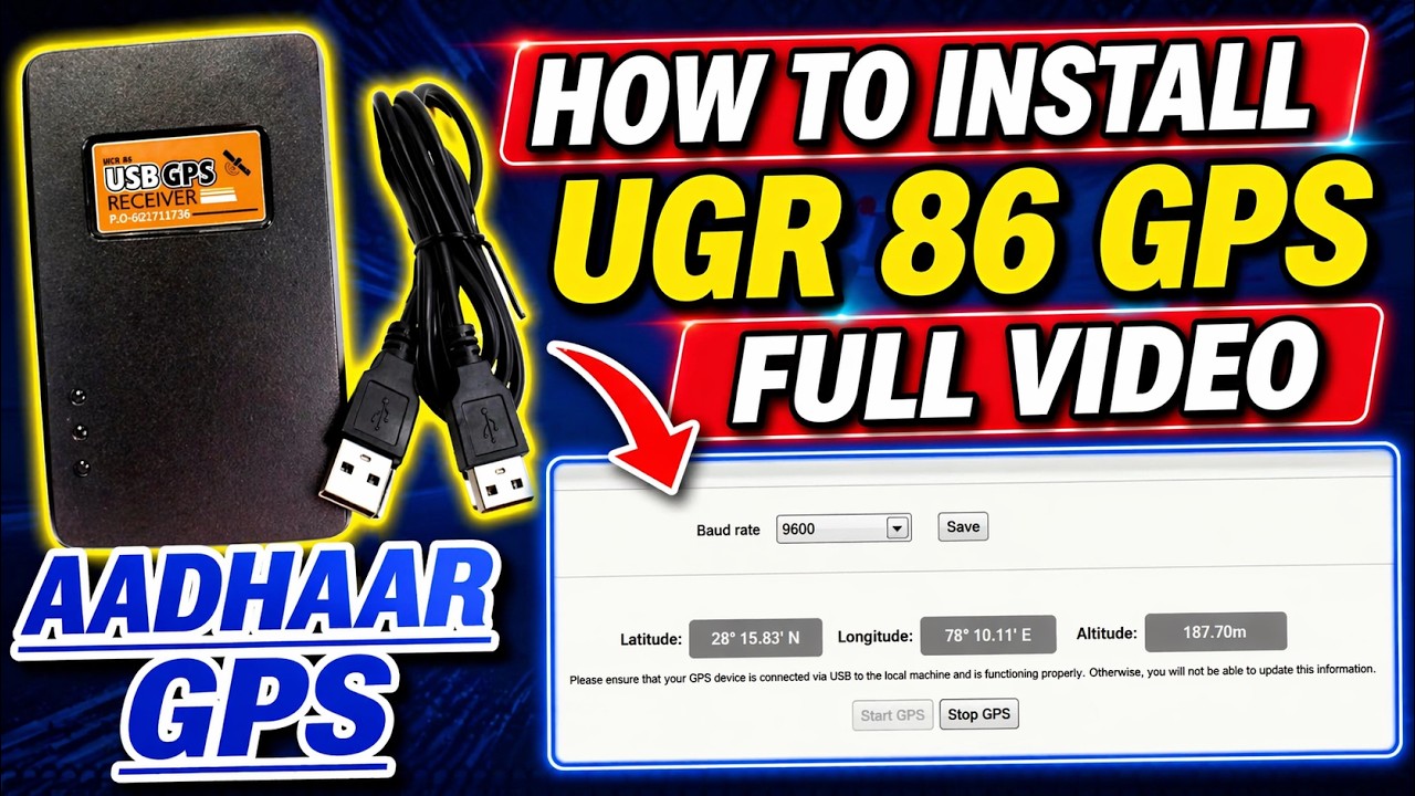 Aadhaar Gps Install (Gps-Ugr 86) Driver in Aadhaar software ||#youtube #aadhaar