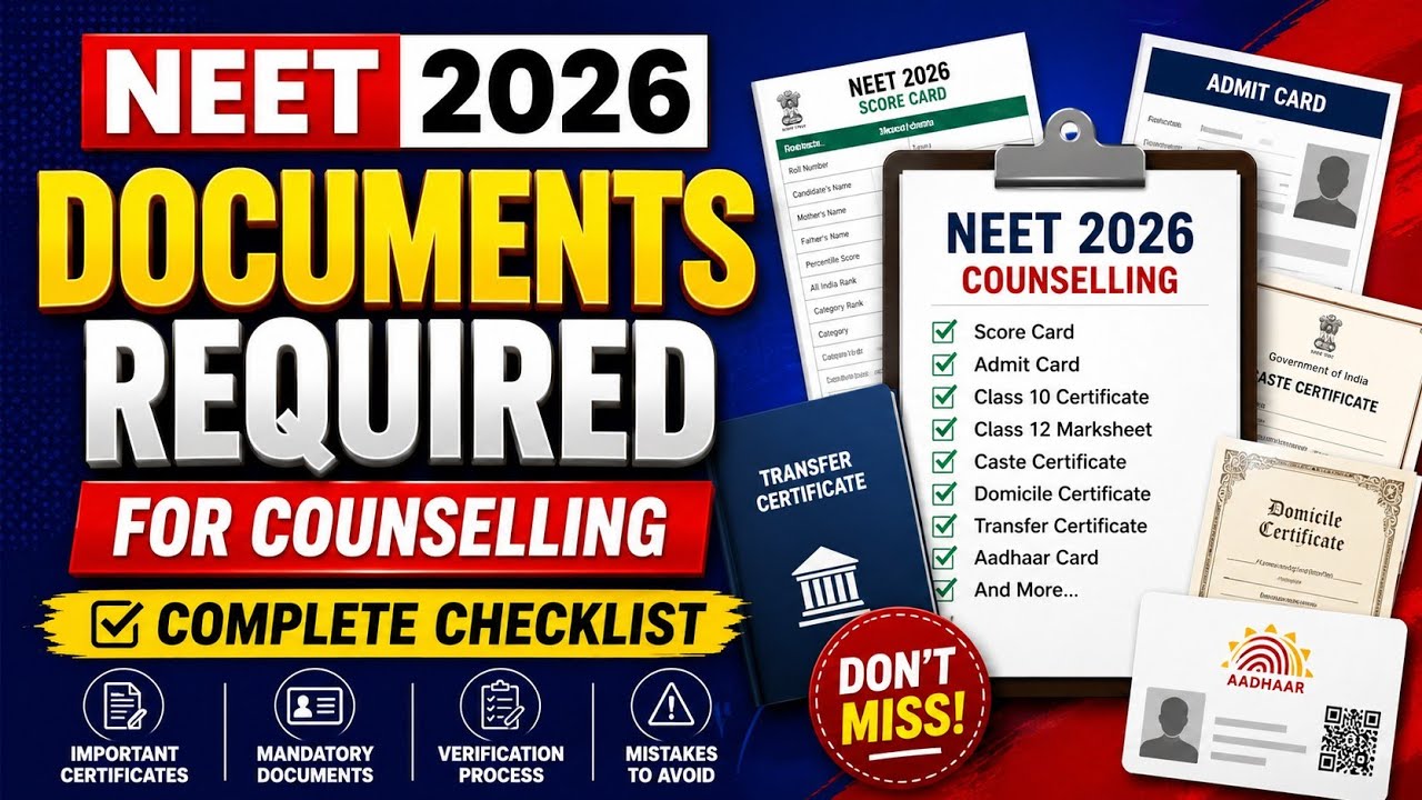 Документы для поступления по NEET 2026 | Полный список для приема на MBBS | Распределение по штатам