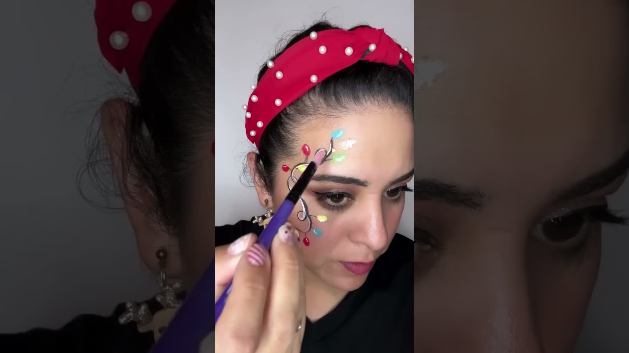 Christmas Lights Face Paint 🎄 | Easy Holiday Design