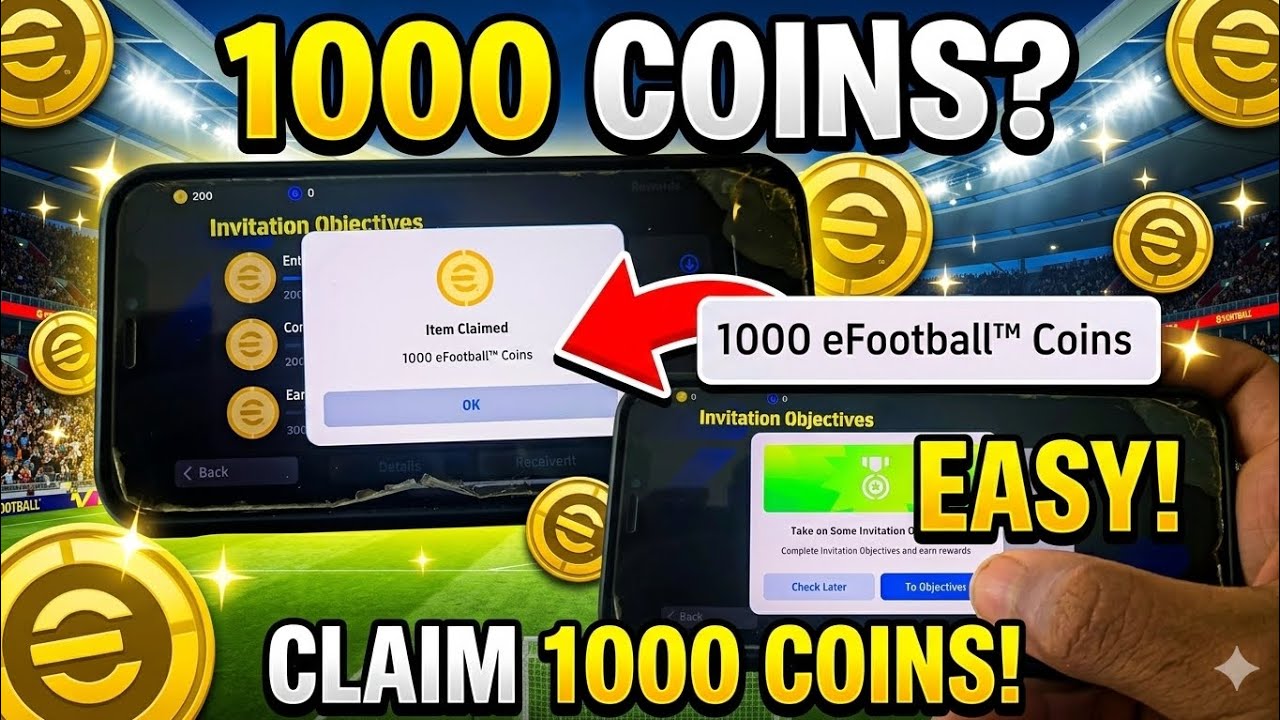 Как получить БЕСПЛАТНЫЕ 1000 монет в eFootball 2026 mobile