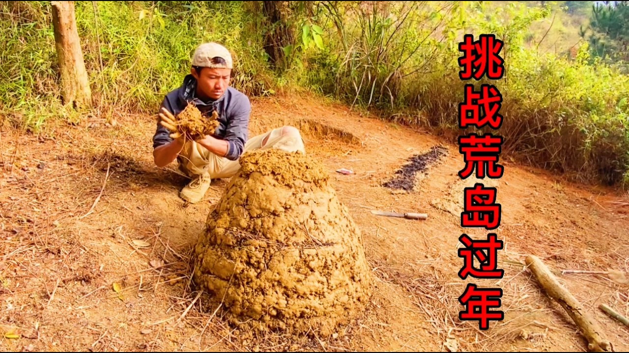 挑战荒岛过年饿到胃痛，我快坚持不住了#荒岛求生 #荒岛过年