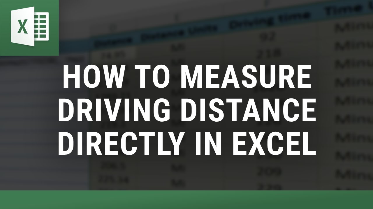How to Measure Driving Distance in Excel  Using Google Maps API