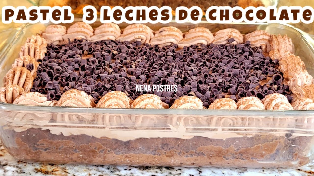 Pastel 3 Leches de Chocolate 🍫 😋 Pan esponja de chocolate