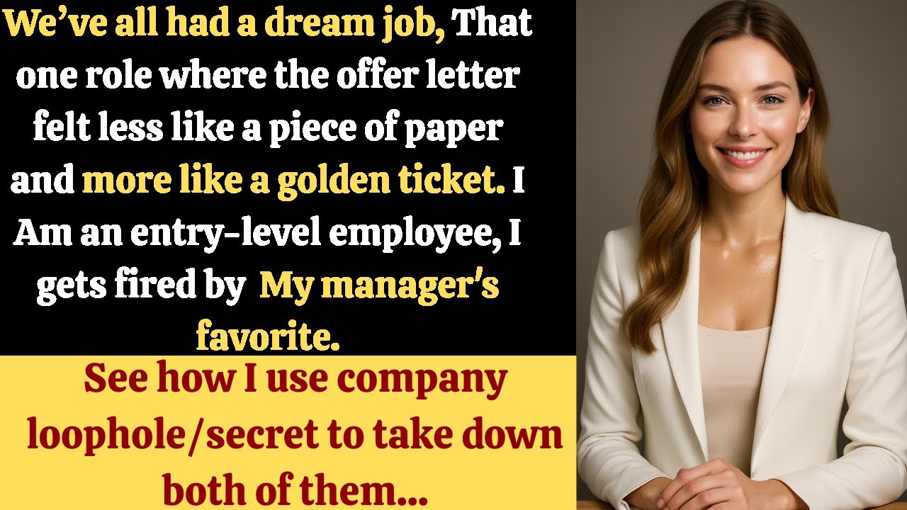An entry-level employee gets fired by their manager's favorite, but uses a company loophole.