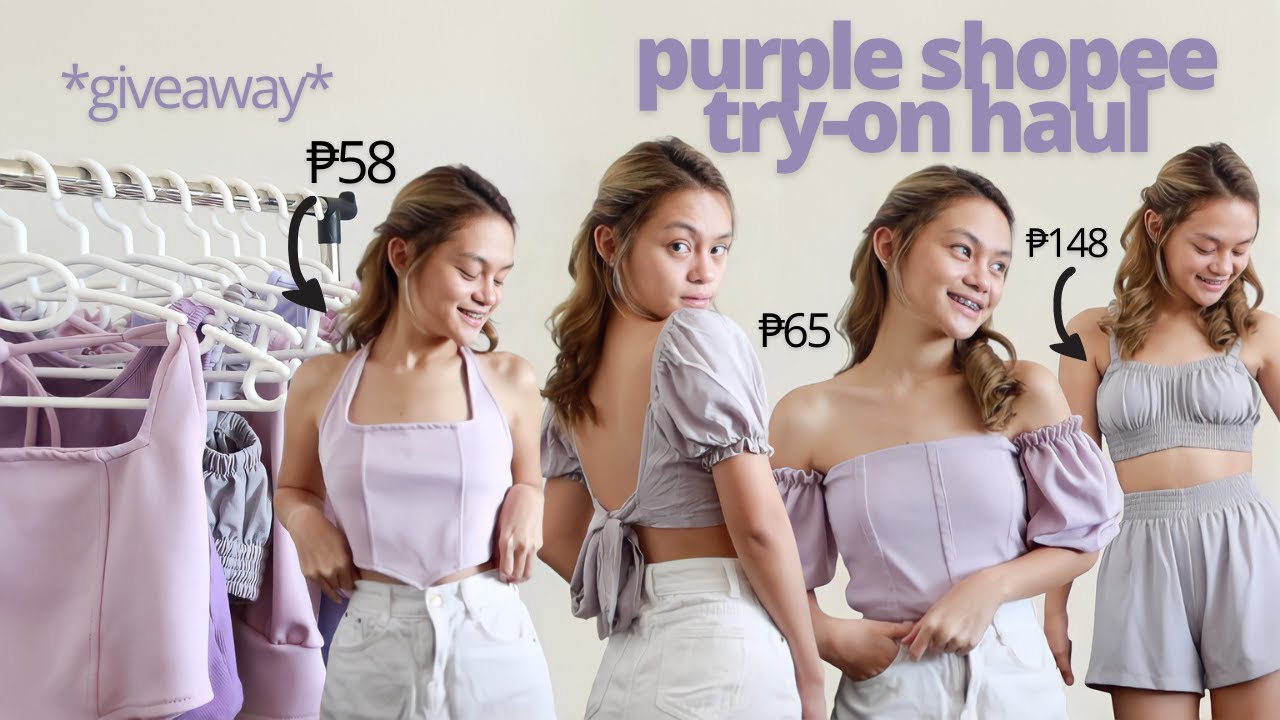 Affordable Purple Shopee Haul 2021 (Giveaway) || Michelle G.