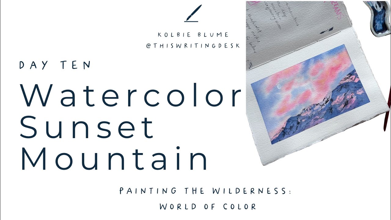 Watercolor Mountain Sunset | Mountain Dreams | 10-Day Challenge, Day 10