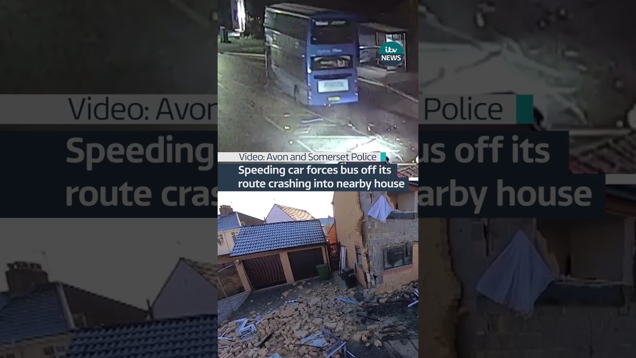 Speeding car forces bus off its route crashing into nearby house #crash #bristol #bus