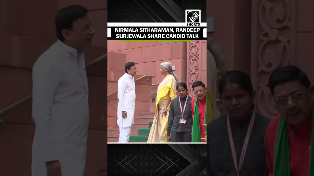 FM Nirmala Sitharaman, Congress&rsquo; Randeep Singh Surjewala share candid talk near Makar Dwar