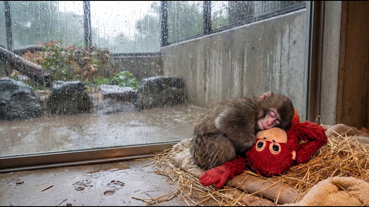 🔴 LIVE 24/7 Punch  パンチくんの安眠タイム 🌧️ 雨の音と猿のいびき ASMR |  #がんばれパンチ  ＃パンチくん  #市川市動植物園   #Punch #monkey