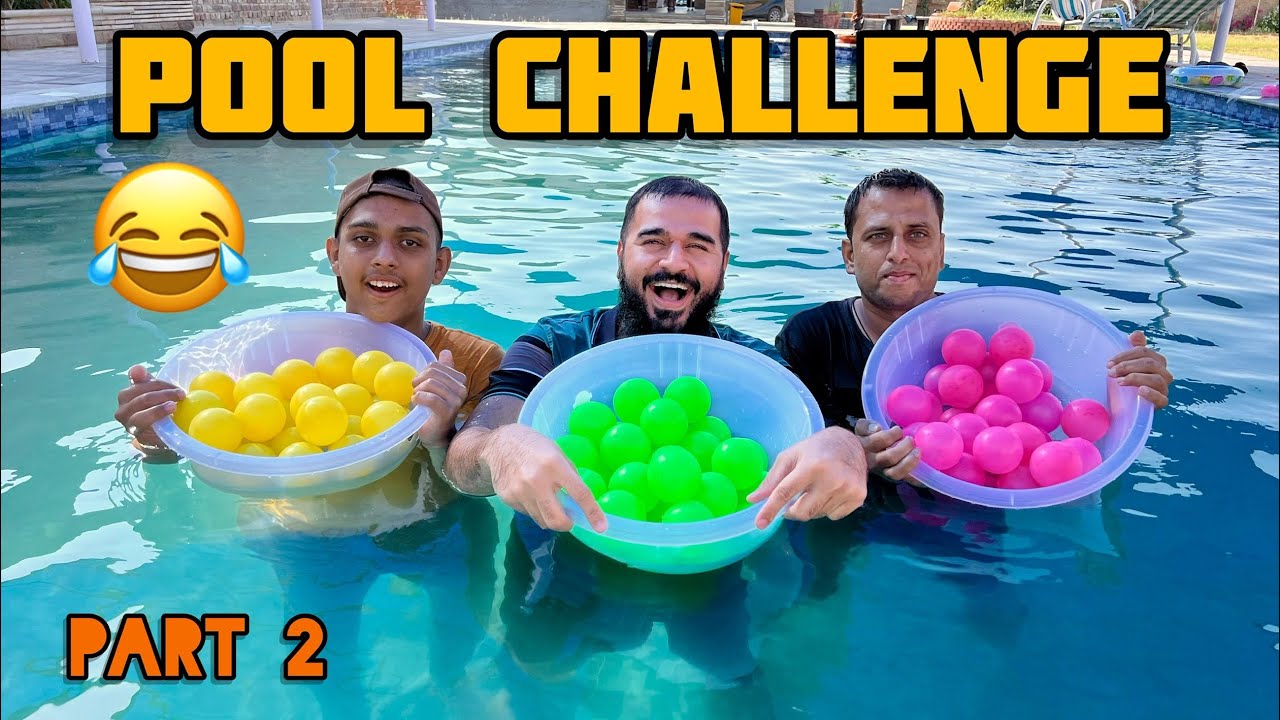 Ball challenge in swimming pool 😂 Kon jeetega ?
