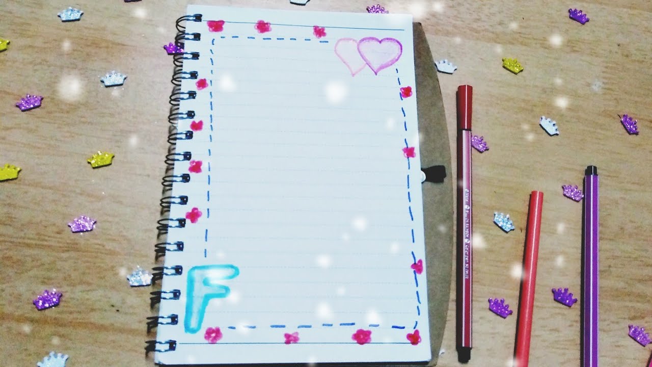 تزين دفتر على شكل حرف F ❤️💎🌹
