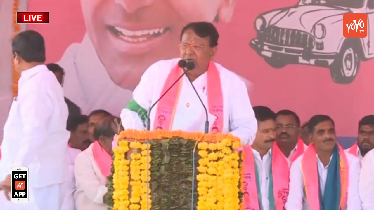 Pocharam Srinivas Reddy Speech | KCR | TRS Praja Ashirvada Sabha - Banswada | Telangana | YOYO TV