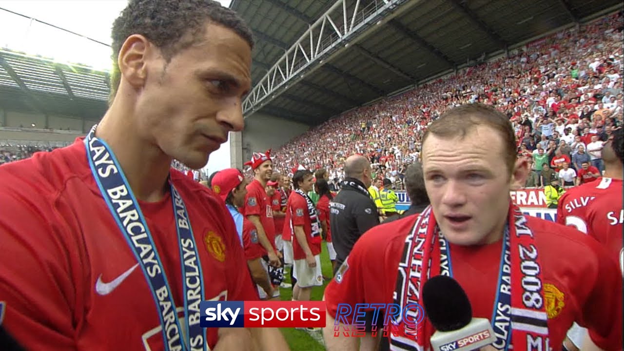 Rio Ferdinand & Wayne Rooney on their 2008 Premier League title win