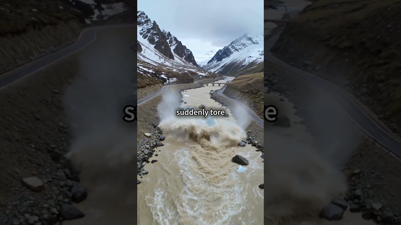 A Glacier Collapsed, Then This Happened in Nepal and Tibet😱 #shorts #nepal #flood