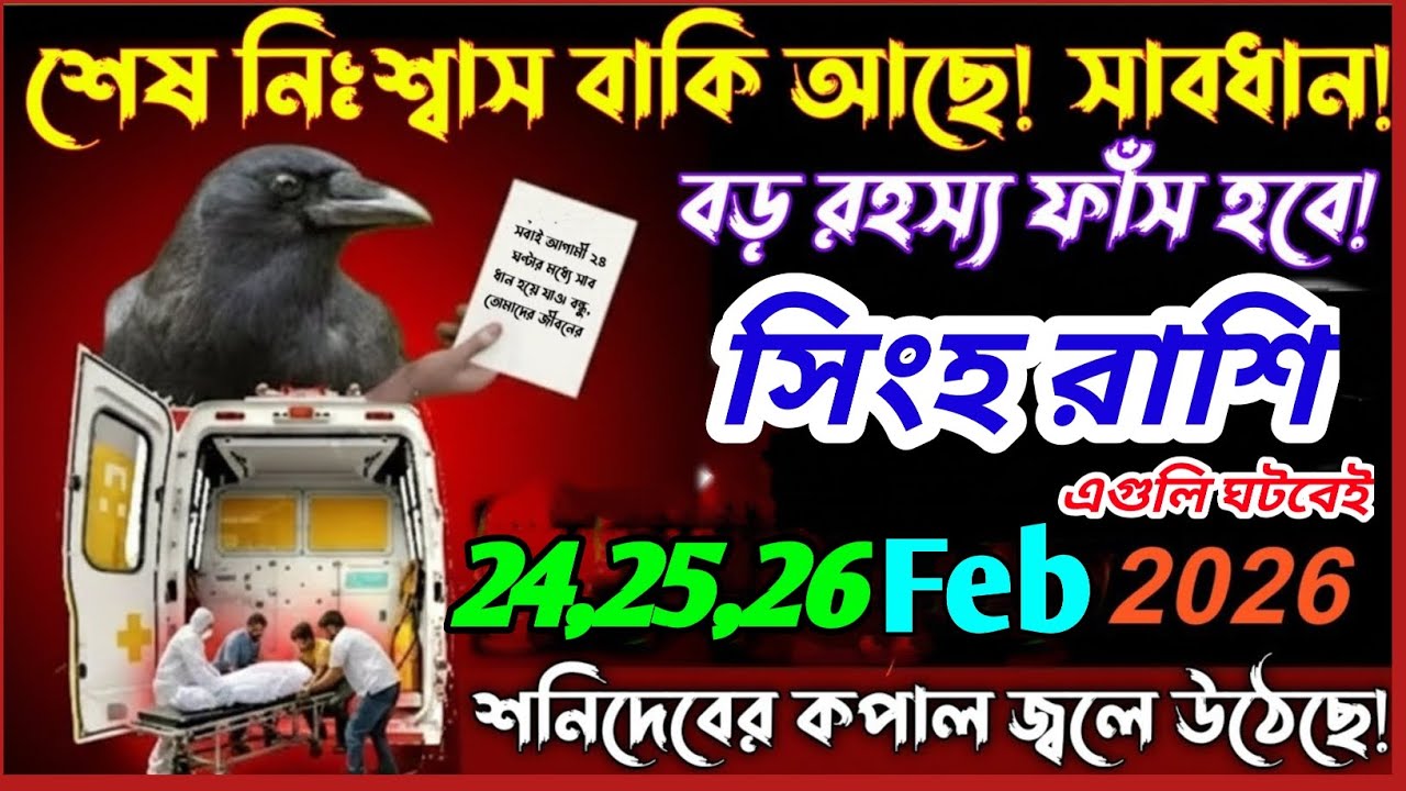 সিংহ রাশি 24 ফেব্রুয়ারি 2026 থেকে 25 ফেব্রুয়ারি 2026 কলিযুগে প্রথমবার ১০ টি অদ্ভুত ঘটনা ঘটবে|♌