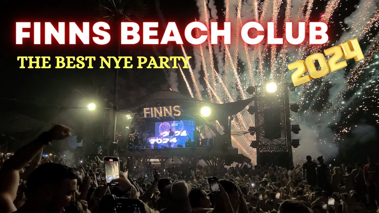 New Year's Eve Party🎉Finns Beach Club, Worlds's Best Beach Club  | Fiesta de Ano Nuevo Bali 2024