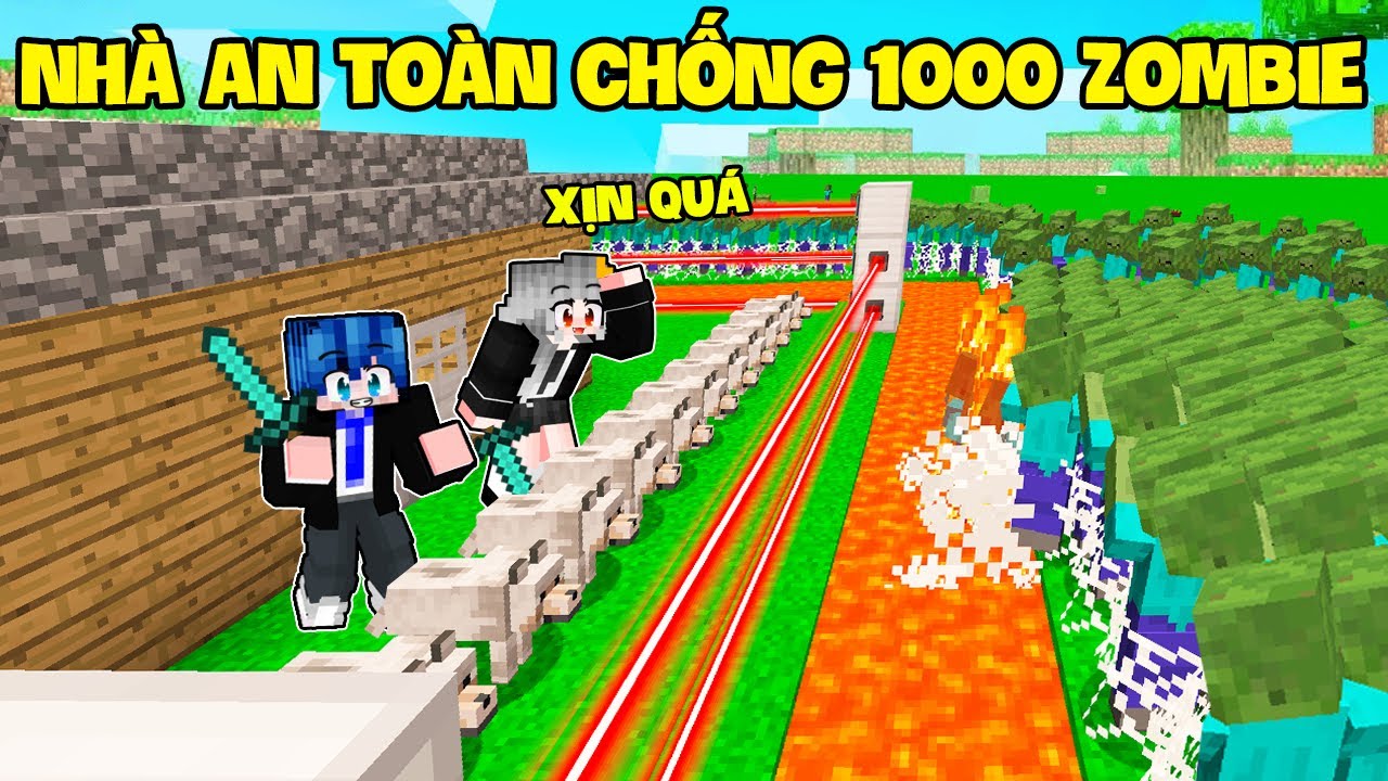 SAMMY THỬ THÁCH 24H XÂY NHÀ SIÊU AN TOÀN CHỐNG 1000 ZOMBIE TRONG MINECRAFT