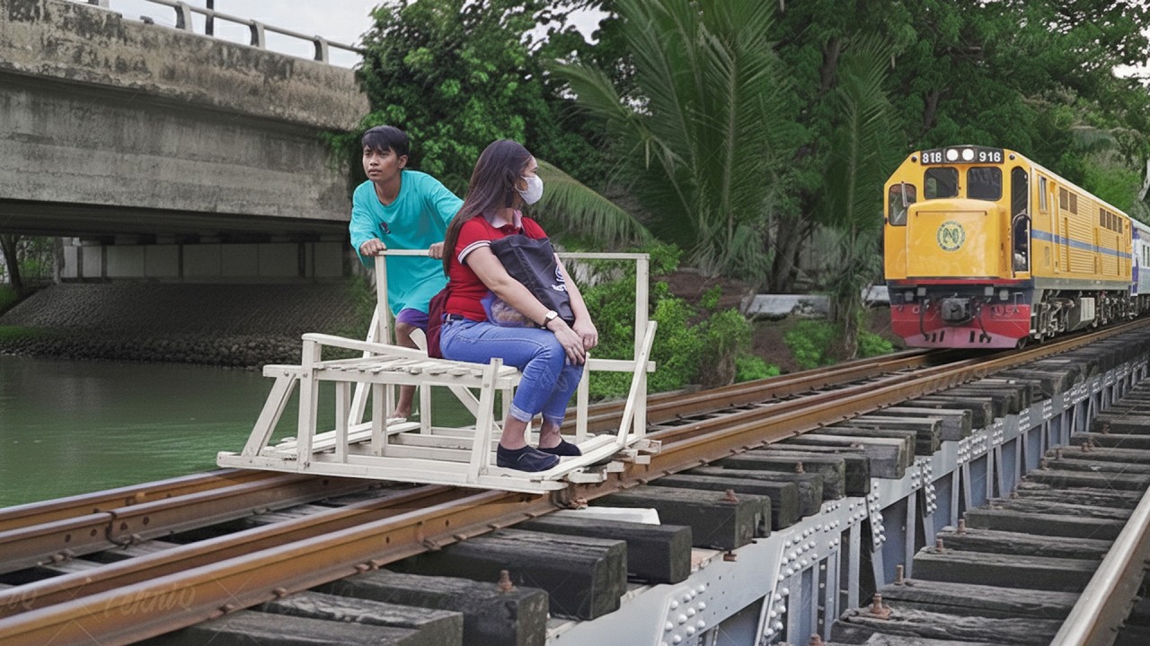 The Crazy Way they Ride Handmade Wooden Trolleys in the Philippines