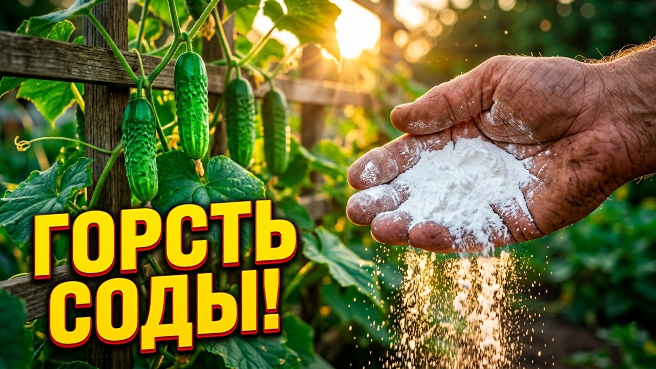 Сосед бросил ГОРСТЬ соды в ведро воды — и мучнистая роса исчезла с огурцов за два дня!