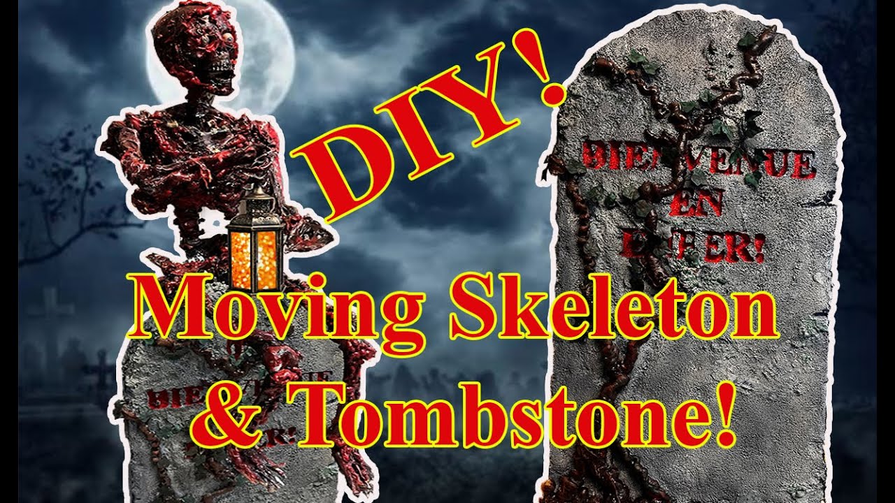 Easy Tombstone with Moving Skeleton Greeter - DIY Tutorial!