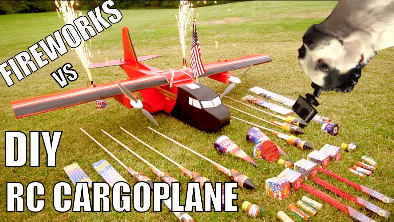 FIREWORKS VS DIY RC CARGOPLANE!!!