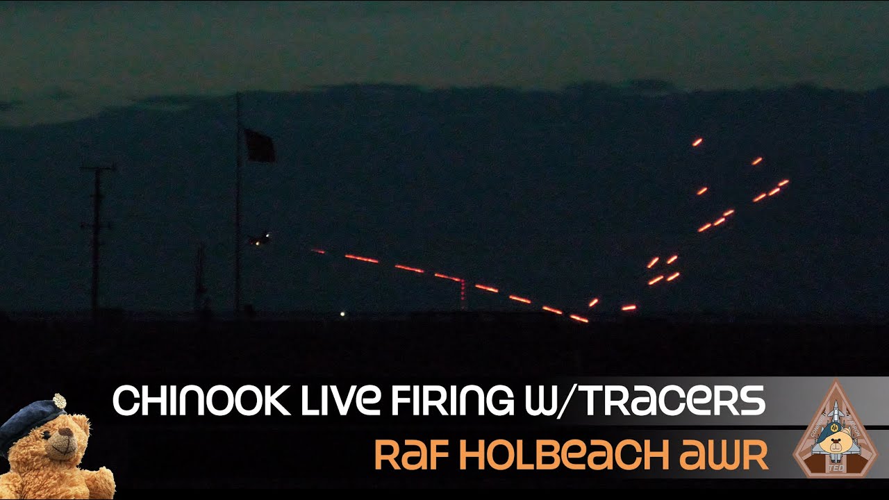 RAF Chinook Combat Training Live Ammo Firing w/Tracers Holbeach AWR 'NIGHT SORTIE' 30.03.23