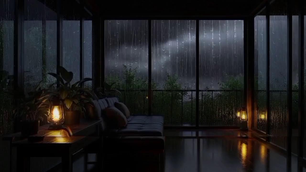 🌧️ Rainy Night Cabin Rain | Heavy Rain for Sleep, Study and Relaxation, Meditation (NO ADS)