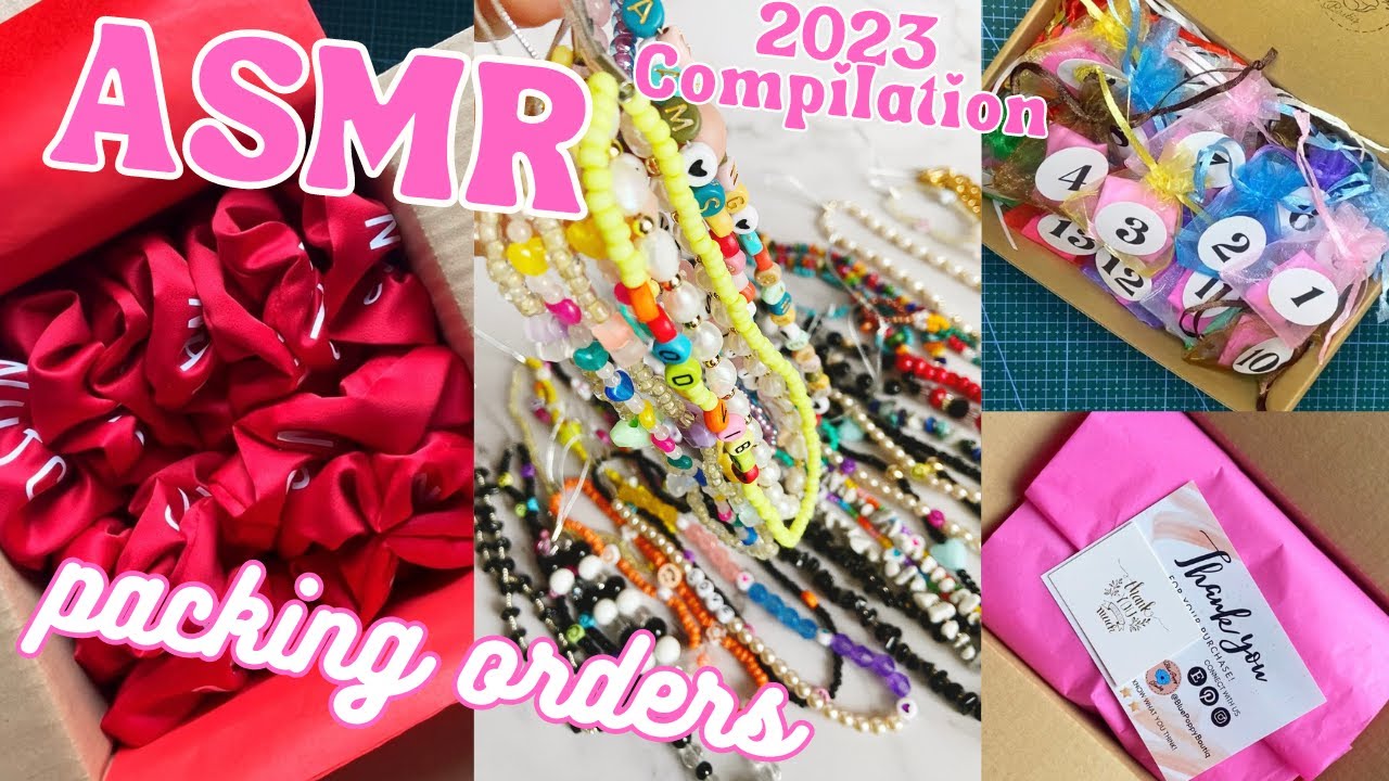 ASMR Packing Orders 2023 Compilation | Small Business Owner | Pack Orders With Me | Custom Scrunchie