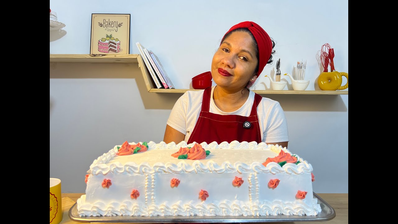 BOLO  RETANGULAR DECORADO  COM CHANTILLY | Passo a passo fácil e lindo!