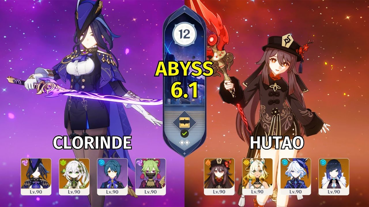 C0 Clorinde & C0 Hutao - Genshin Impact Abyss 6.1 - Floor 12
