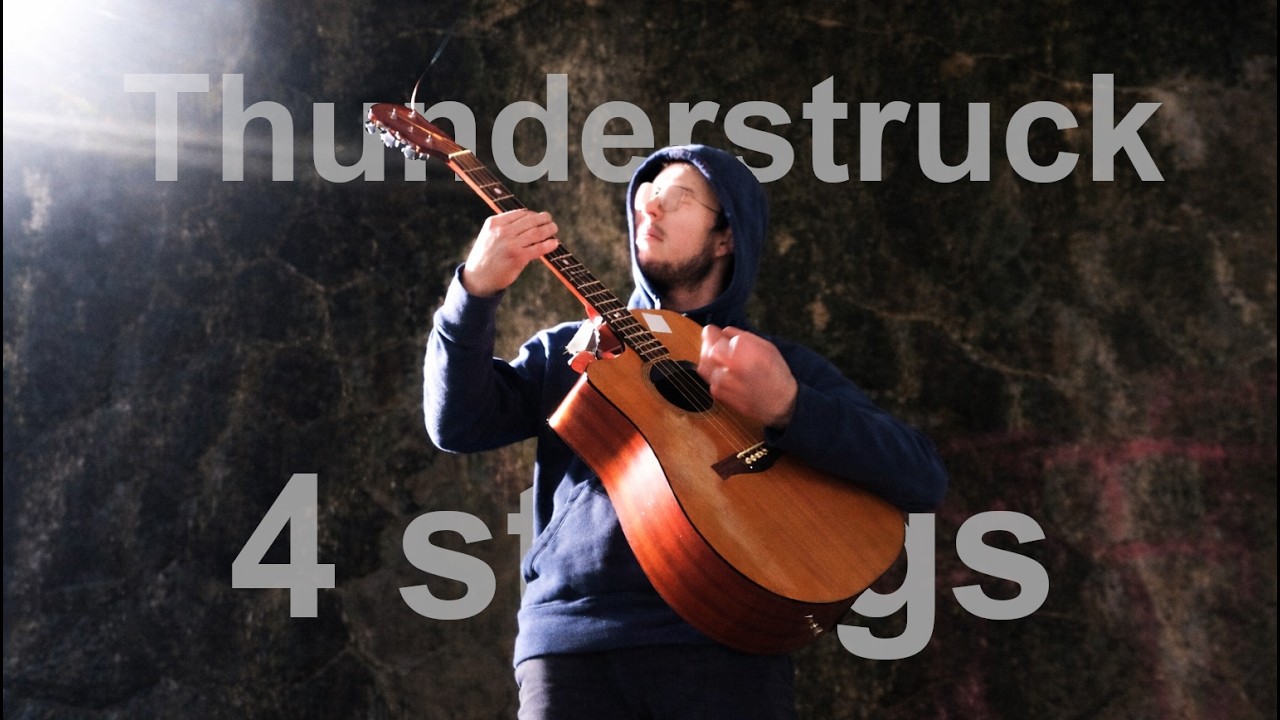 Thunderstruck on 4-strings guitar !